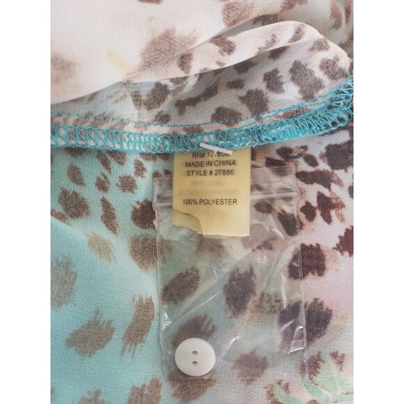 Soft Surroundings Womens Size Medium Tropical Floral Animal Print Tunic Top - Picture 7 of 8